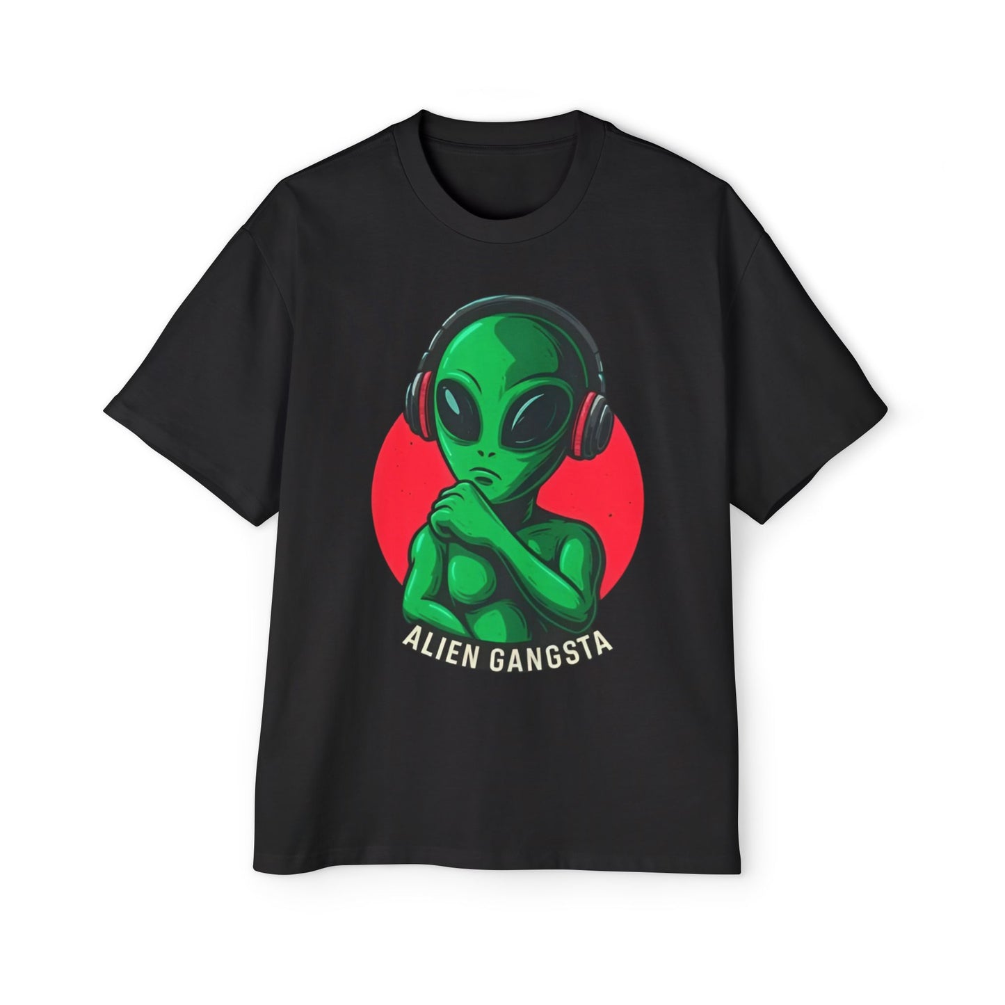 Alien Gangsta with Headphones Black T-Shirt – Cool Graphic Tee
