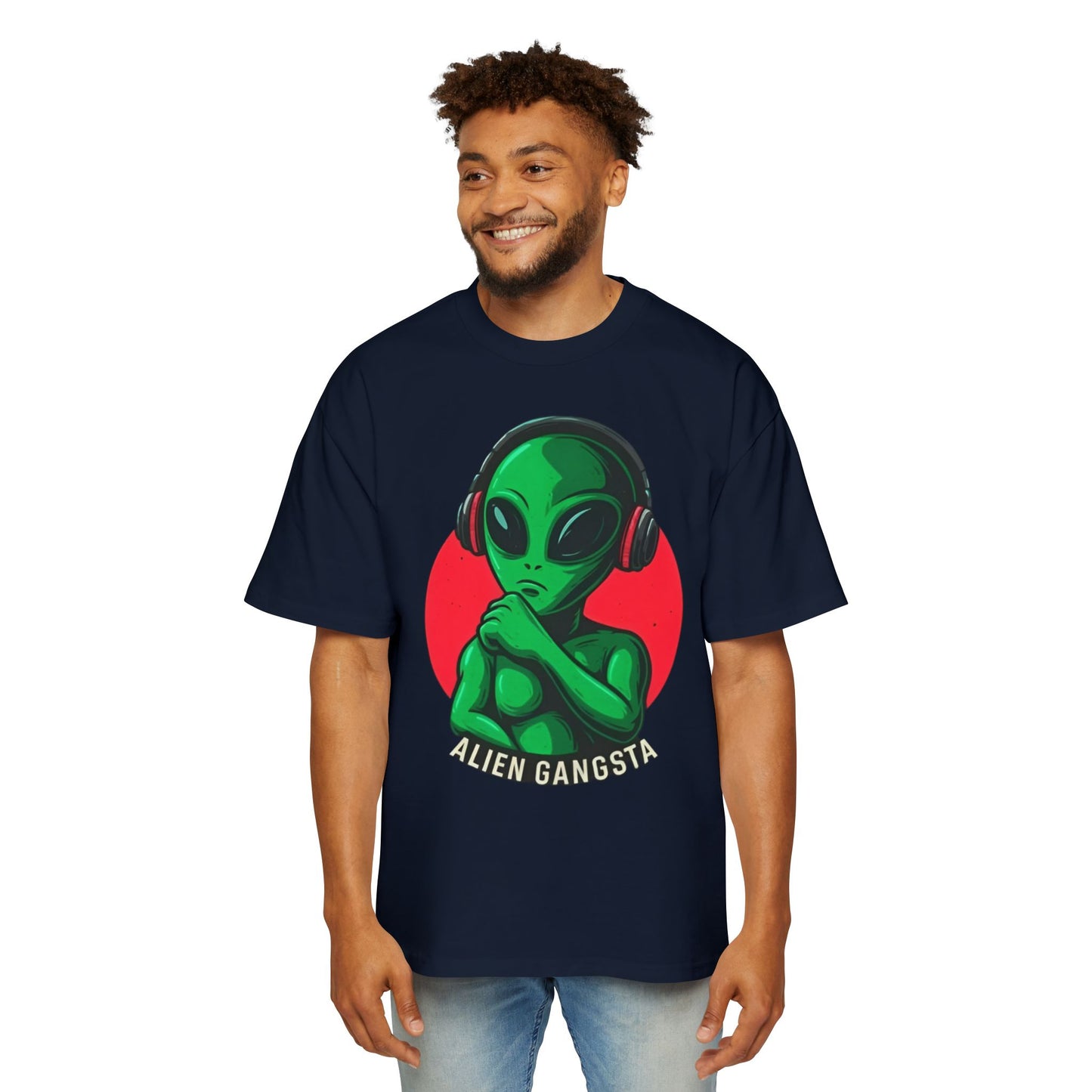 Alien Gangsta with Headphones Black T-Shirt – Cool Graphic Tee
