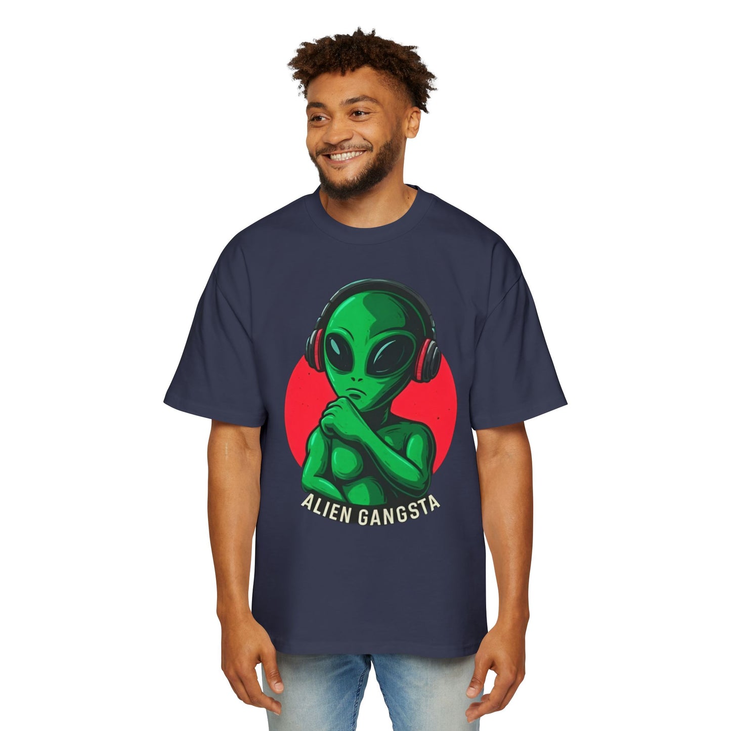 Alien Gangsta with Headphones Black T-Shirt – Cool Graphic Tee