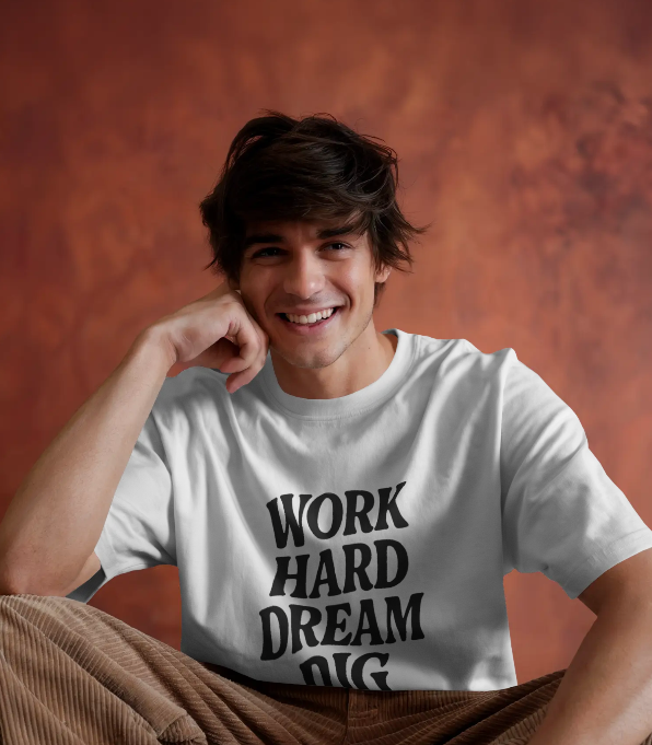 Work Hard Dream Big Tee – Hustle Statement Oversized Streetwear