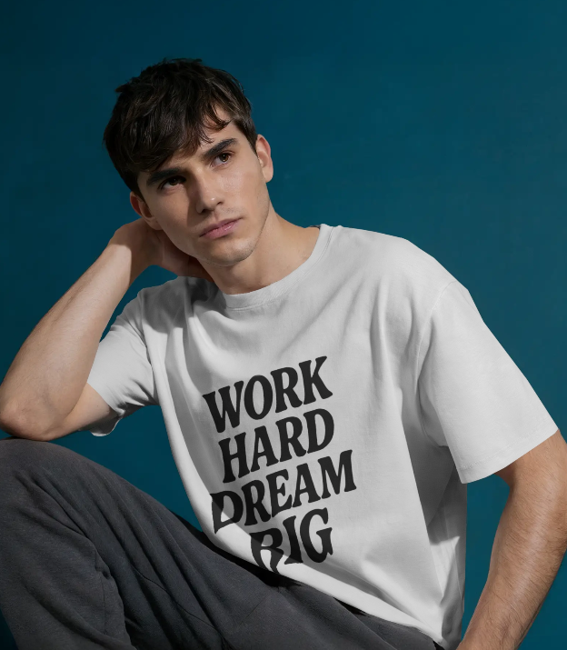 Work Hard Dream Big Tee – Hustle Statement Oversized Streetwear