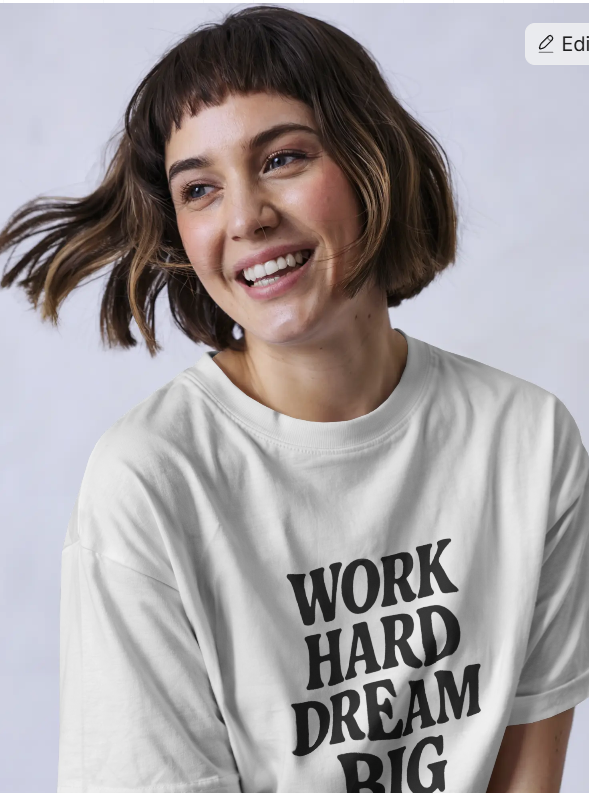 Work Hard Dream Big Tee – Hustle Statement Oversized Streetwear