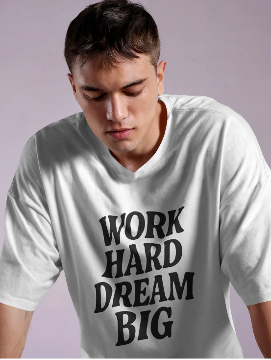 Work Hard Dream Big Tee – Hustle Statement Oversized Streetwear