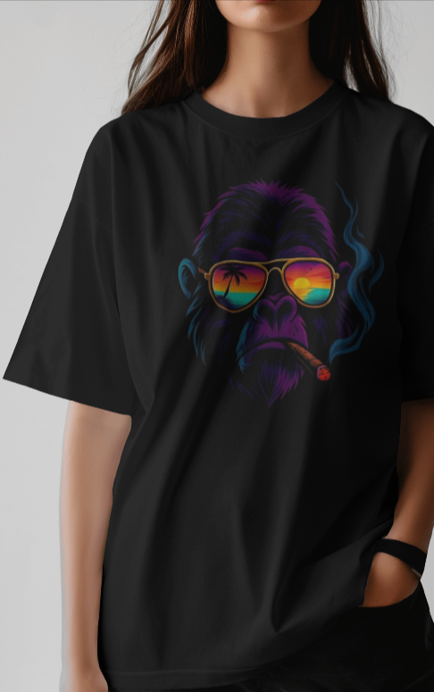 "Cool Gorilla Vibes T-Shirt - Bold & Colorful Design!