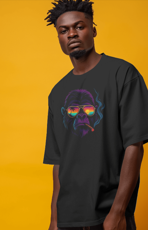 "Cool Gorilla Vibes T-Shirt - Bold & Colorful Design!