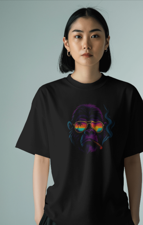 "Cool Gorilla Vibes T-Shirt - Bold & Colorful Design!