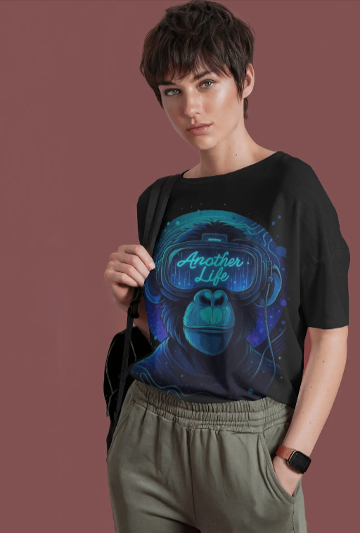 Another Life Monkey T-Shirt - Futuristic & Bold Design!