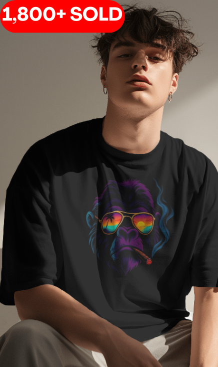 "Cool Gorilla Vibes T-Shirt - Bold & Colorful Design!