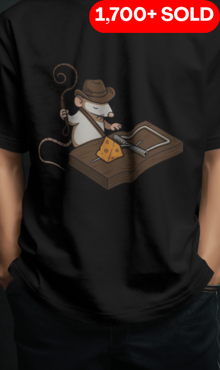 Mouse Trap Adventurer T-Shirt - Unique Print Design!