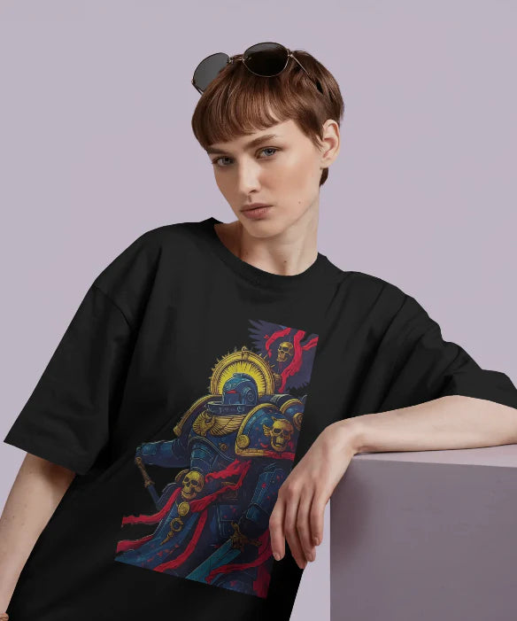 Cosmic Raven Oversized T-Shirt – Soar Through the Stars in Cozy Style!